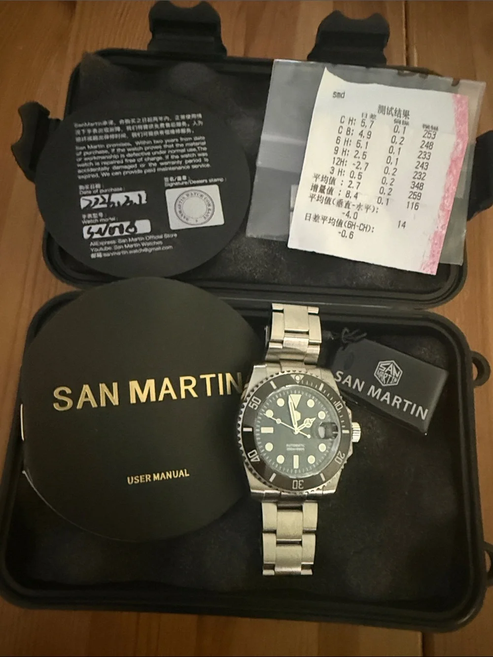 San Martin Men's Stainless Steel Dive Watch - Black
